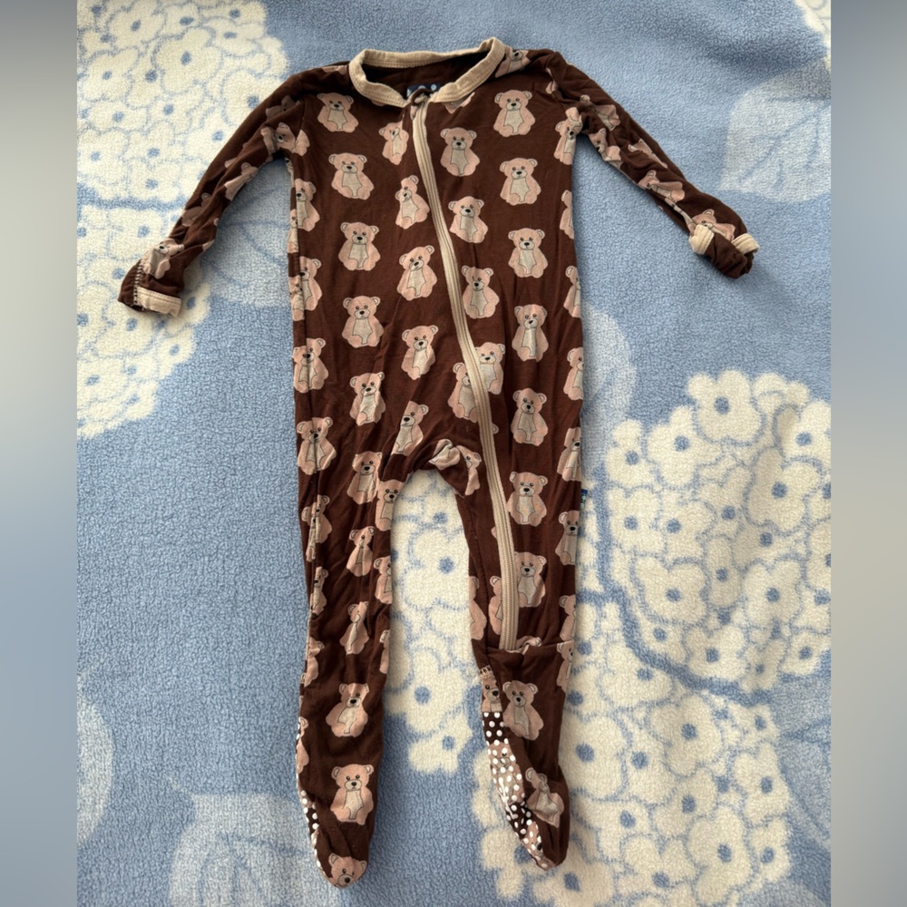 KicKee Pants Zippered Teddy Bear Onesie Footie